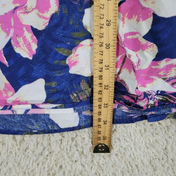 Oak Hill Shirt Mens Size 3XLT Big Tall Blue Pink Hawaiian Floral Hibiscus Button - Picture 6 of 10